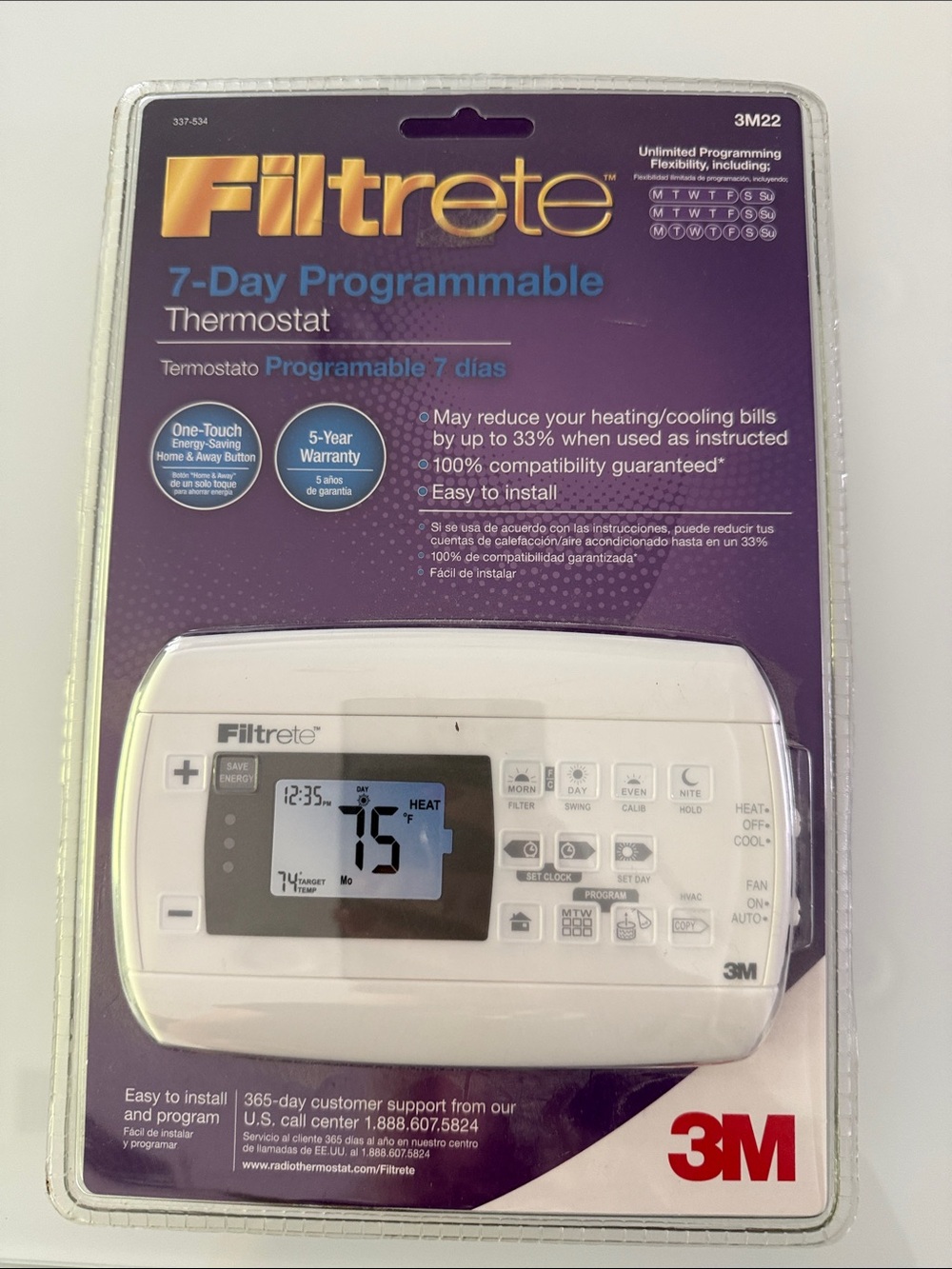 Filtrete 7-Day Programmable Thermostat - White